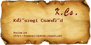 Kőszegi Csanád névjegykártya