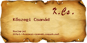 Kőszegi Csanád névjegykártya